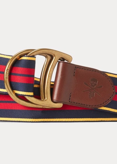 Cinturones Polo Ralph Lauren Hombre Azul Marino / Amarillos / Rojos - Equestrian Grosgrain - CUMDT86